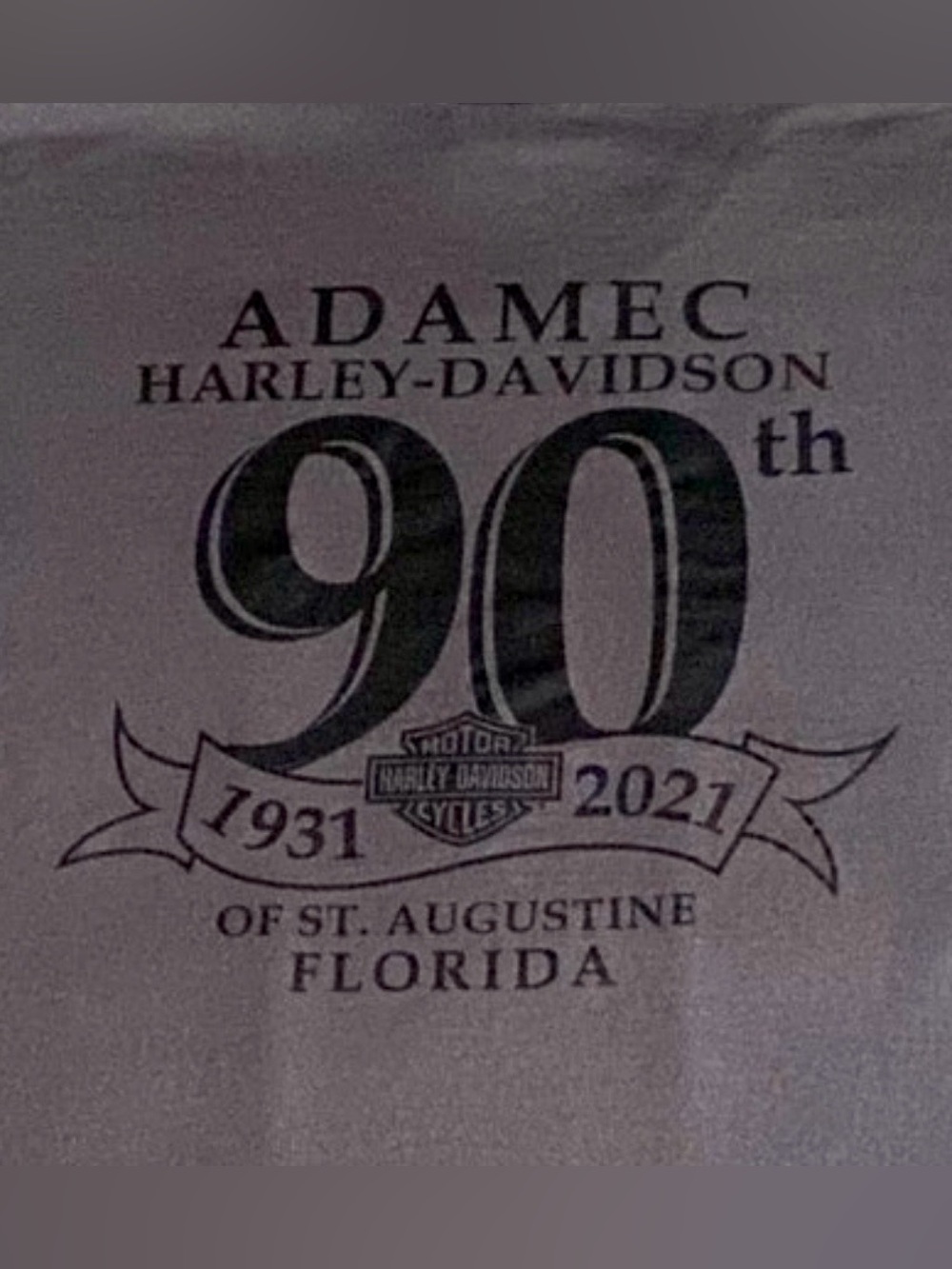 😎 Mens HD Pocket Tee Ademac 90th Anniversary Harley-Davidson St. Augustine, FL😎
